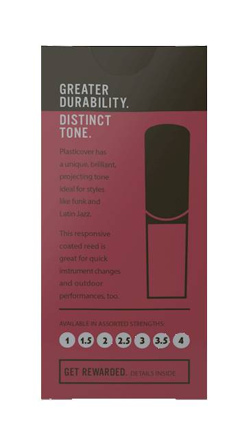 Трости для саксофона альт D'Addario Plasticover RRP05ASX250 - Alto Sax #2.5 - 5-Pack