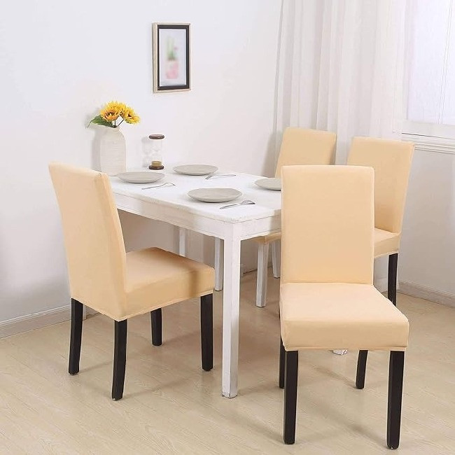 Чехол на стул на резинке Stenson R89561-BG 40-50х45-65 см Beige