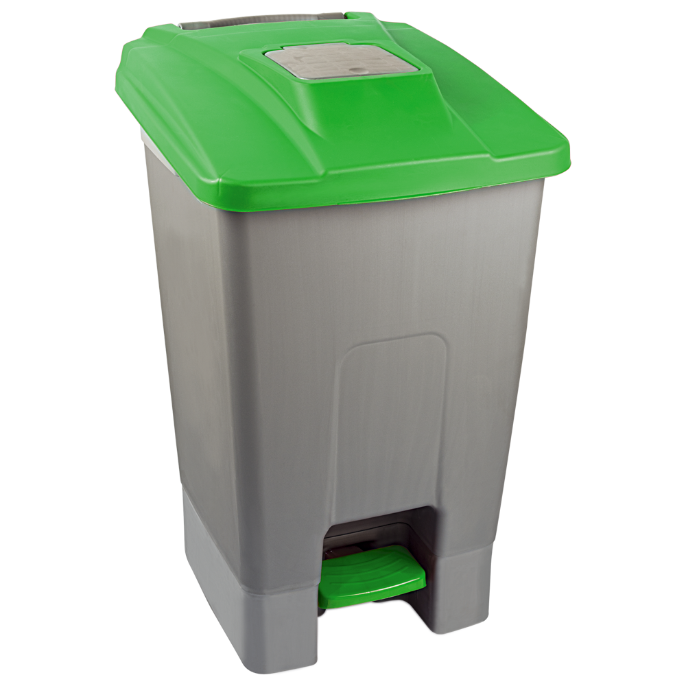 Бак для мусора с педалью Planet TT 100л серо-зеленый