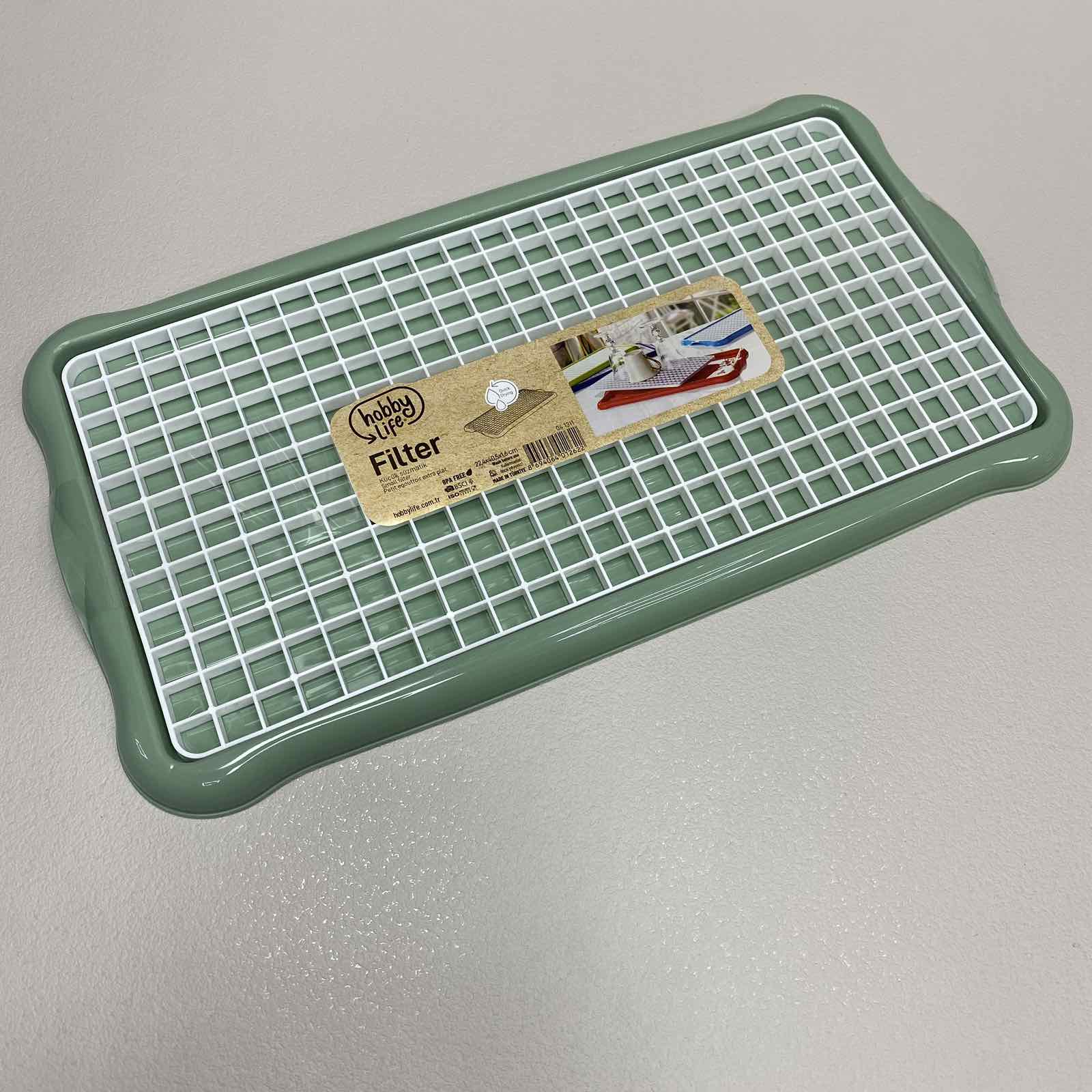 Сушка для посуды 22,4х40,5х1,6 см Hobby Life 04 1311 Зеленый с белым