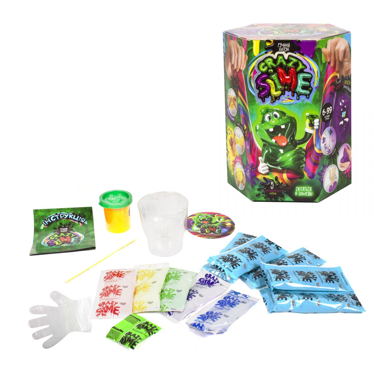Набір для дослідів Crazy Slime - Лізун своїми руками Dankotoys (SLM-01-01U)