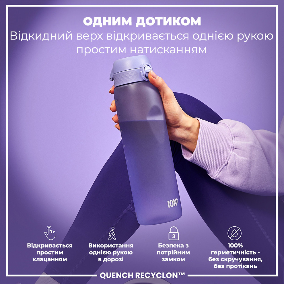 Пляшка для води ION8 BPA Free 1 л Light Purple (I8RF1000PERI)