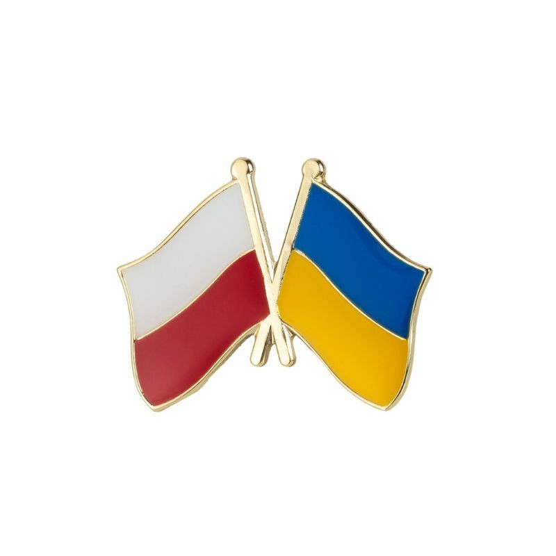 Брошь-значок BROCHE Флаг Польша-Украина разноцветная BRGV112717