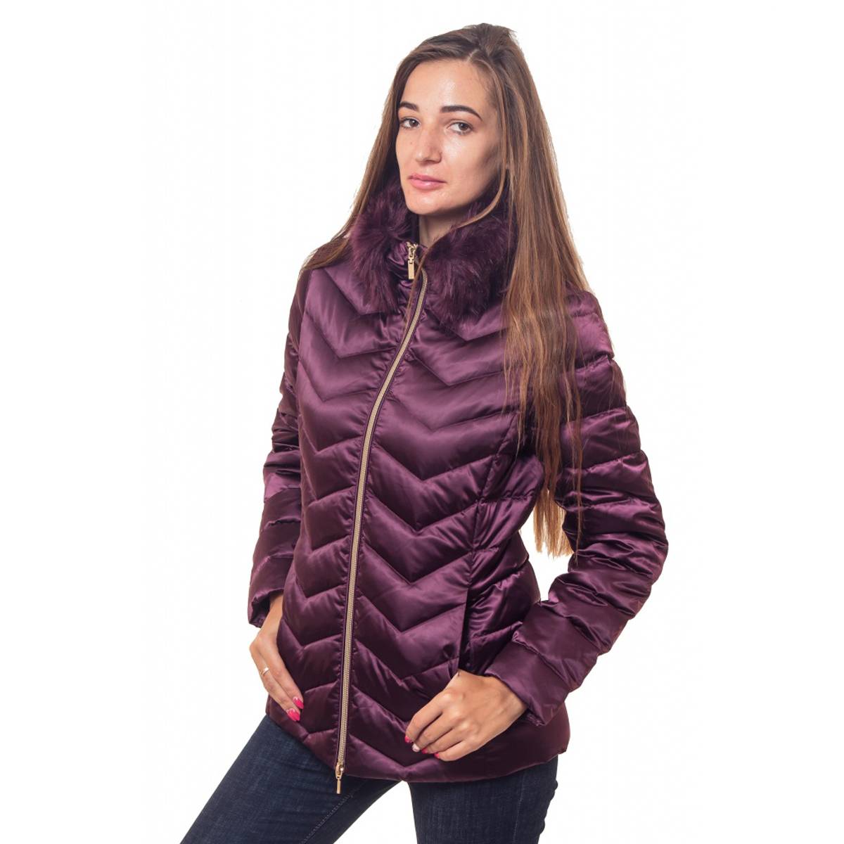 Куртка жіноча Geox W7425G BORDEAUX FIG 44 Бордовий (W7425GBXF)
