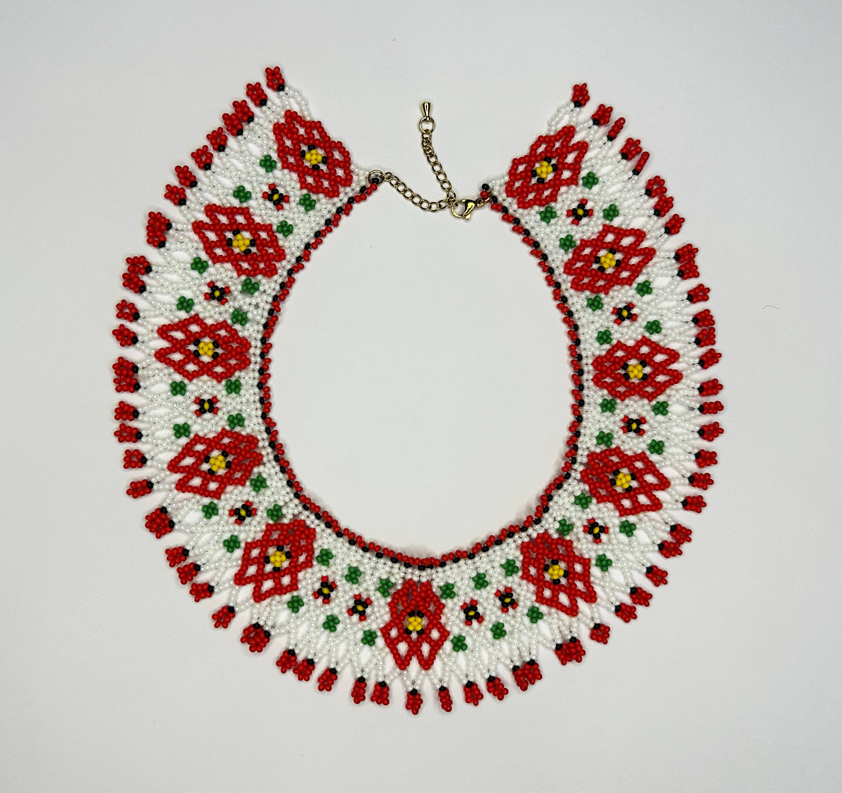 Традиционная украинская силянка из бисера HatynkaUA Necklace 38 см Разноцветный (SUN999_47)