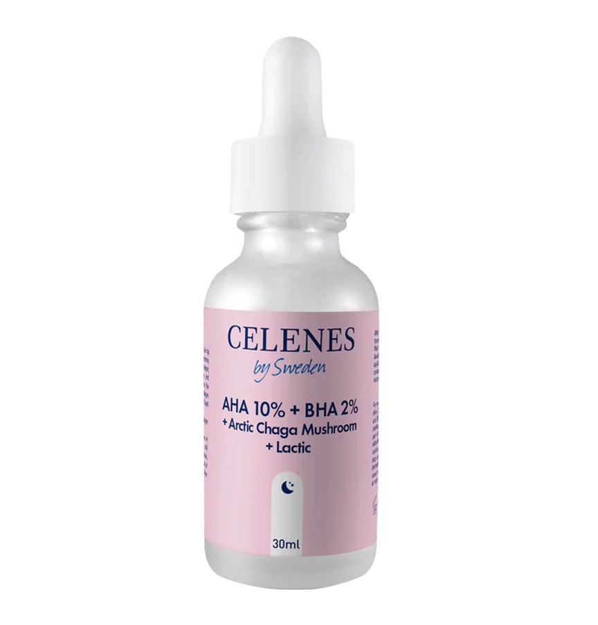 Пілінг-сироватка з кислотами AHA BHA LACTIC Arctic Chaga Mushroom CELENES 30 мл (7350104249472)