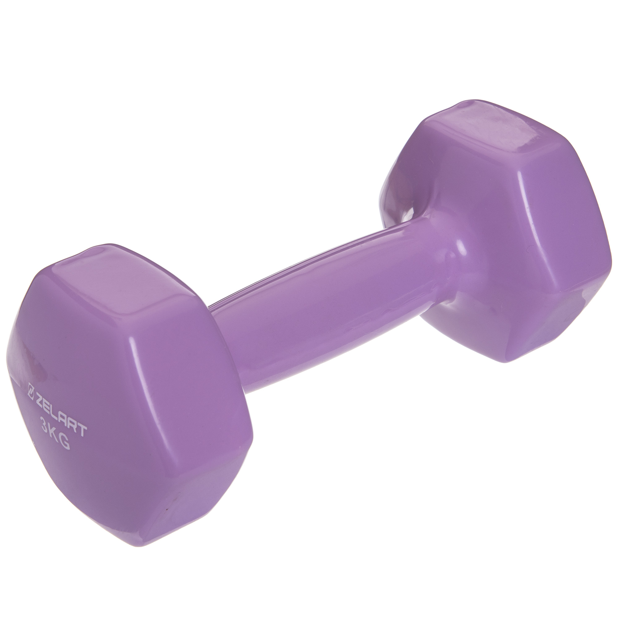 Гантели для фитнеса с виниловым покрытием Zelart TA-2777-3 Светло-фиолетовый 3кг 1шт