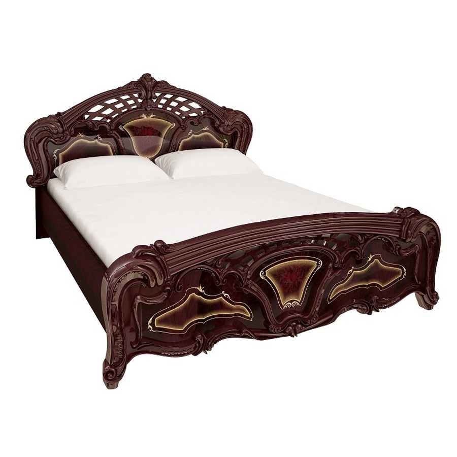 Двуспальная кровать Миро-Марк Реджина 2000 x 1600 без каркаса барокко прованс классика Перо рубино (56842)