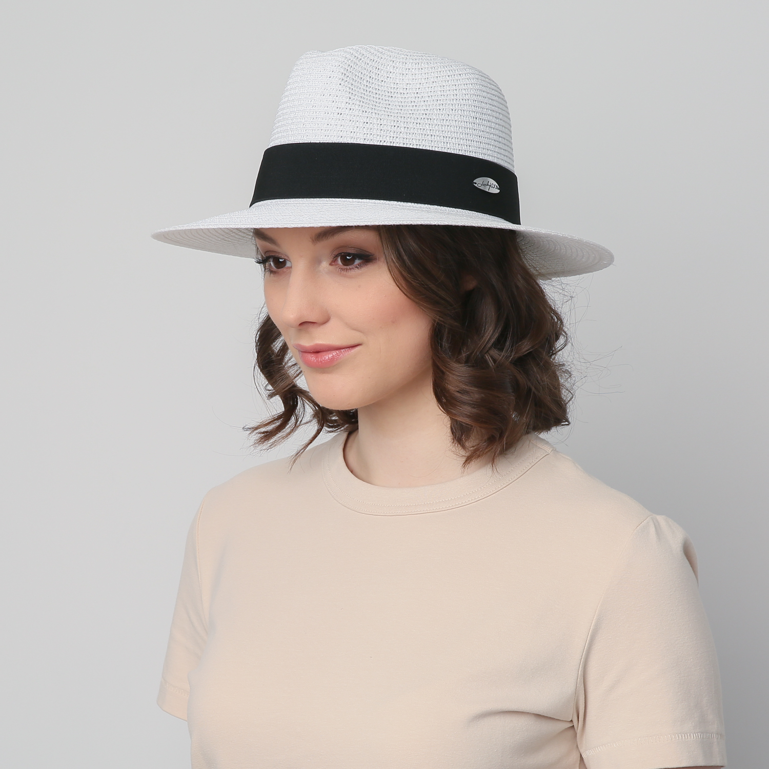 Шляпа унисекс федора 843-012 One size Белый