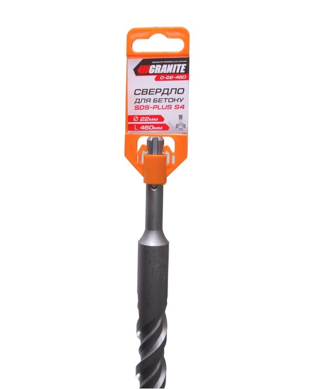 Сверло для бетона GRANITE SDS-PLUS S4 22х460 мм Grey (0-22-460)