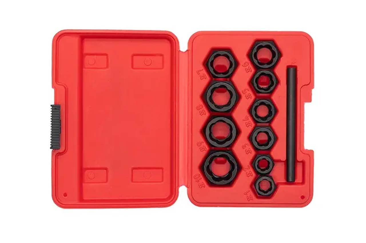 Набор экстракторов для винтов и гаек Intertool Черно-красный 10 шт (SD-8007)
