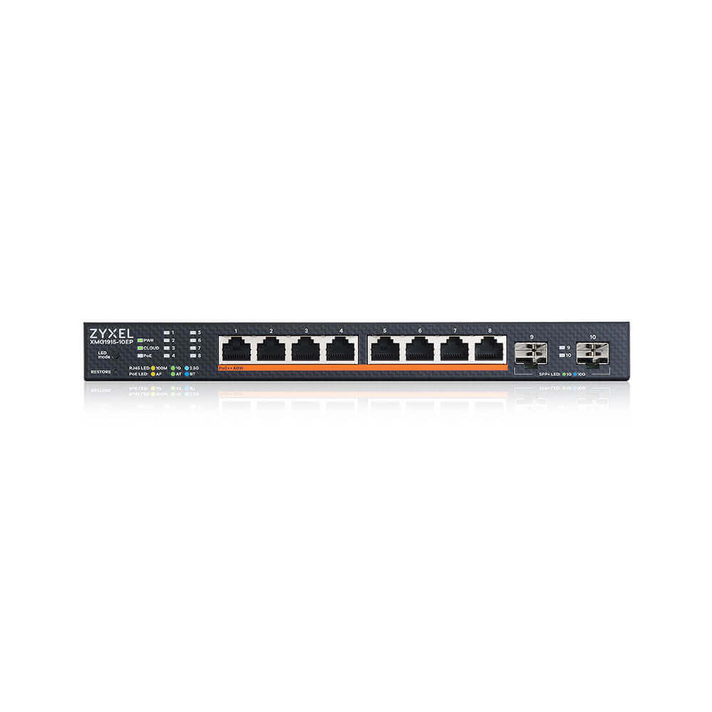 Коммутатор Zyxel XMG1915-10EP (XMG1915-10EP-EU0101F) (8x2,5GE PoE++, 2xSFP+, Max PoE 130W, Smart L3 Lite, NebulaFlex)