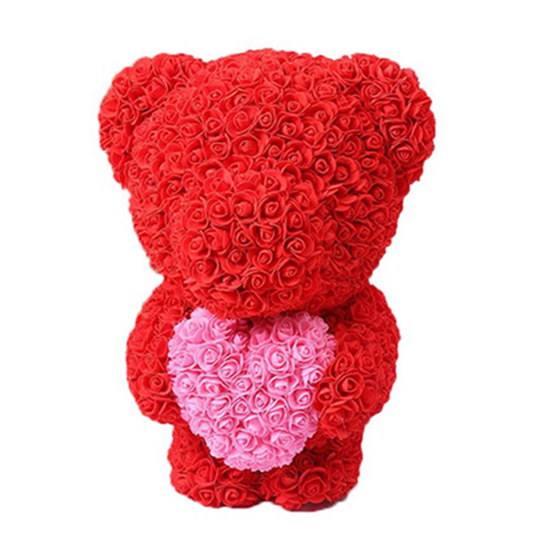 Мягкая игрушка Мишка из роз Bear Flowers Red 45 см + подарочная коробка (hub_DJcJ35515)