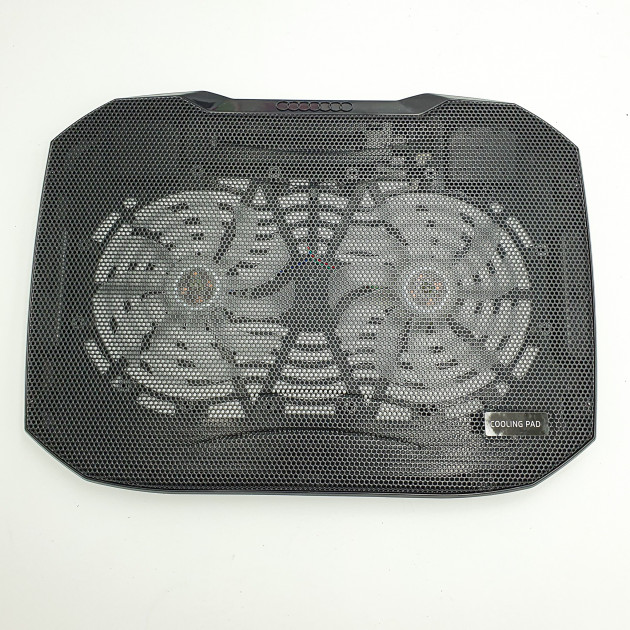 Охолодна підставка для ноутбука N136 до 15.7” з LED підсвічуванням 2 x 14см вентилятора Чорний