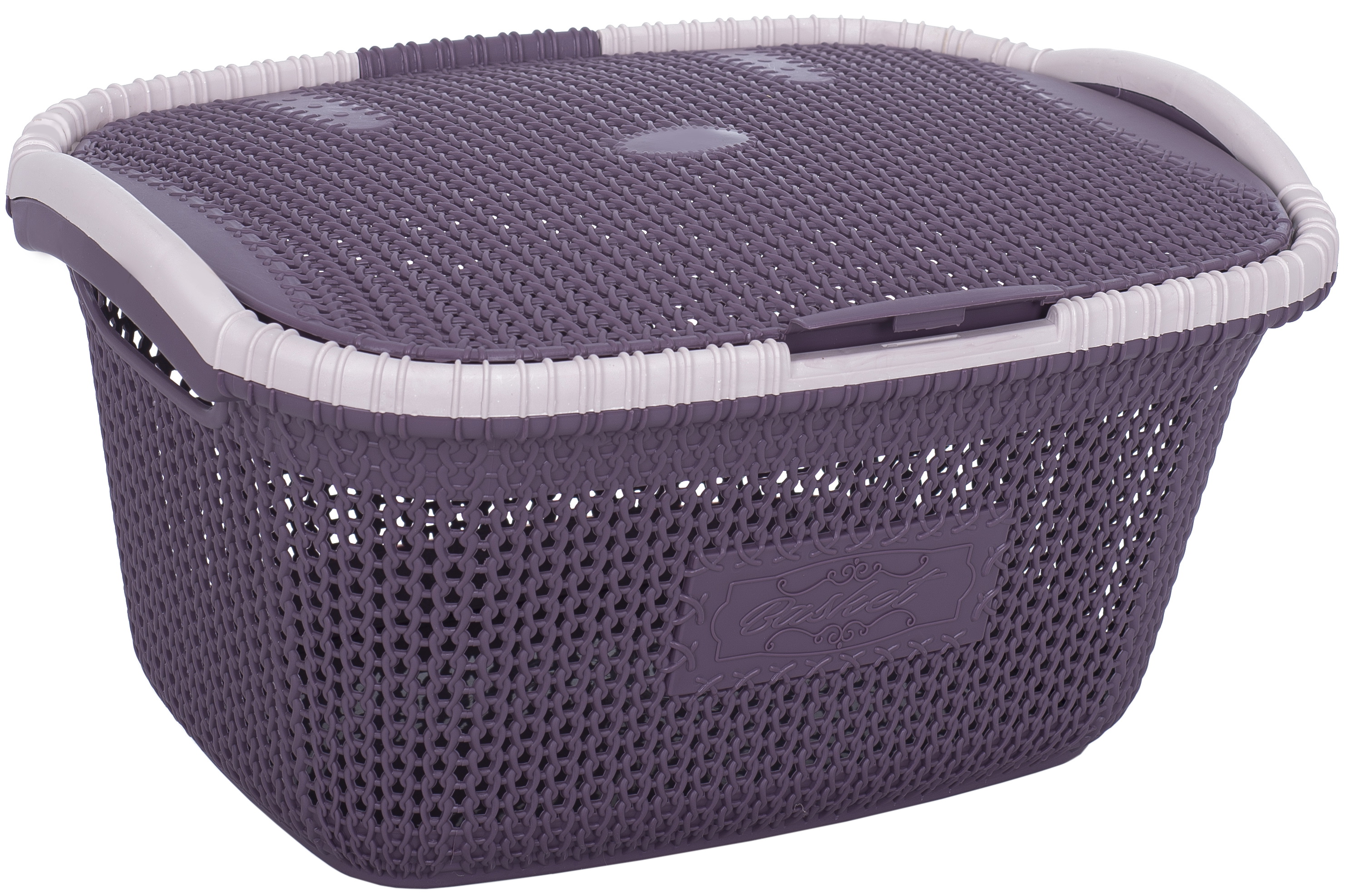 Корзина для белья с крышкой VIOLET HOUSE PLUM Виолетта 26х38х56 см Бежевый (6513100)