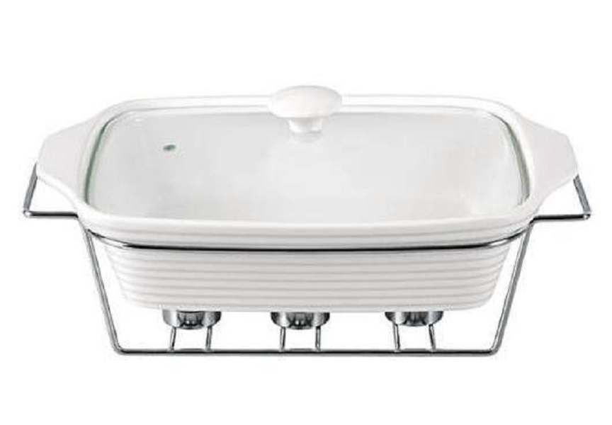 Мармит Kamille Food Warmer керамический 3л d 38 см с подогревом KM-6404 прямоугольный