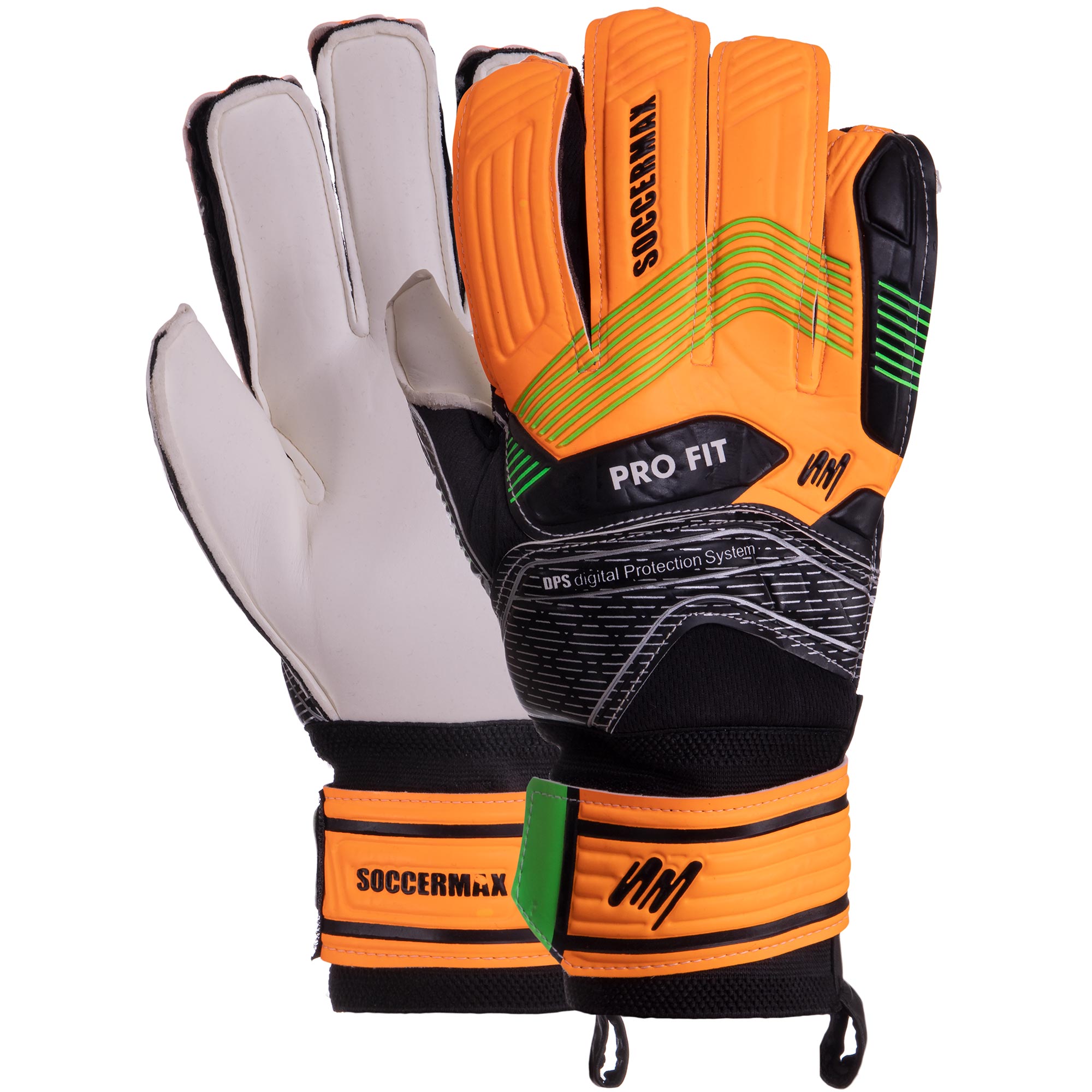 Рукавички воротарські SOCCERMAX GK-024 8 Чорно-жовтогарячий