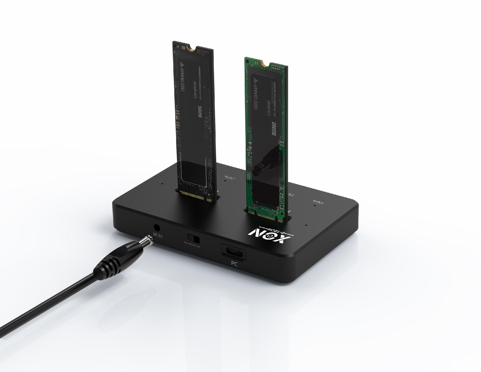 Док-станция клонировщик XON MemoryDock для двух M.2 NGFF SATA USB 3.1 Type-C Черный (XMD1C13NG2PB 6457)