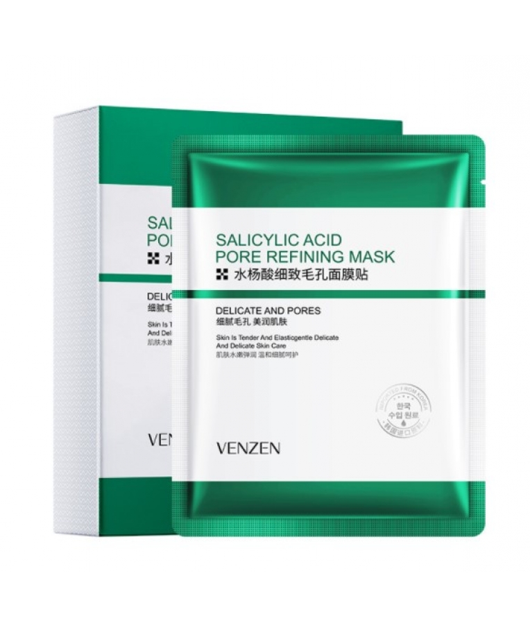 Тканевая маска с салициловой кислотой для очищения пор Venzen Salicylic Acid Acne Oil Control Mask