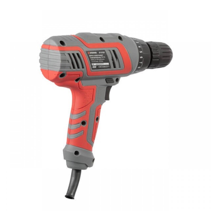 Дрель-шуруповерт электрический INTERTOOL DT-0103 320 Вт Серо-красный (51000)