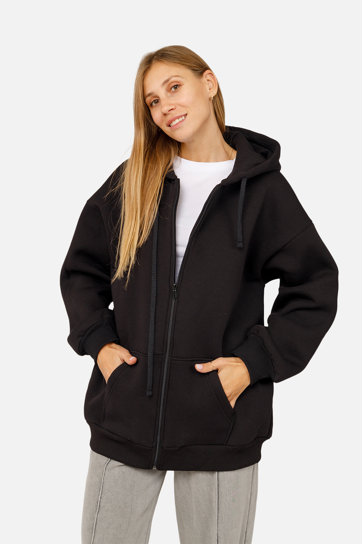 Женская толстовка Yuki на молнии XL Черный ЦБ-00254556 (SKT001004597)