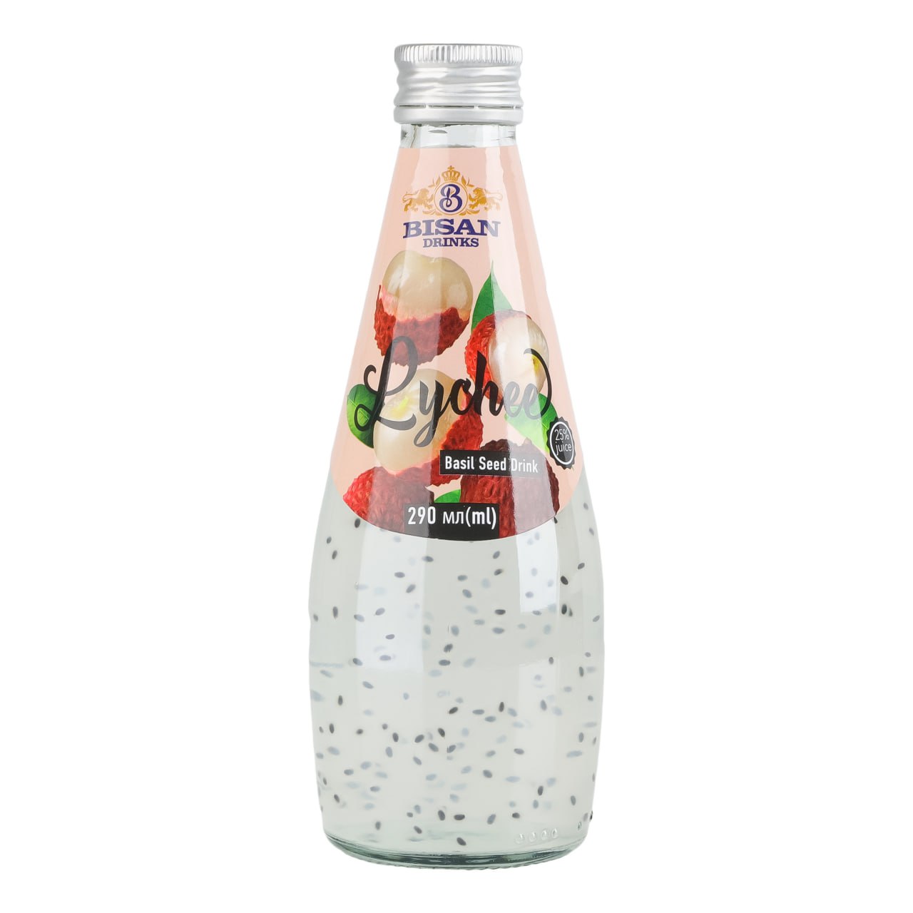 Напиток сокосодержащий Basil Seed Drink Lychee BISAN 290 мл 4820186124941
