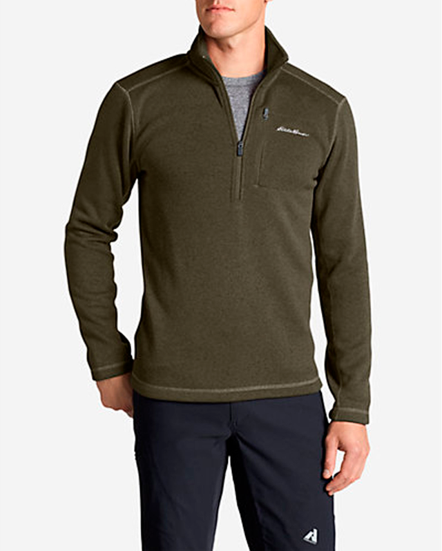 Кофта Eddie Bauer Men Radiator Fleece 1/4 Zip Mock Neck DK M Зелена (0881DKGR-M)