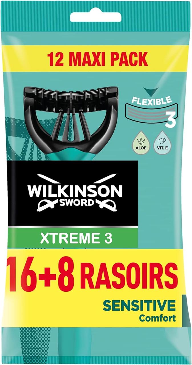Одноразовые станки Wilkinson Sword Xtreme 3 Sensitive (16+8 шт.)