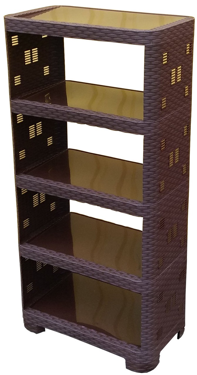 Этажерка Plastic's Craft Ротанг 5-секционная Коричневый 52х30х110 см 2000181155566