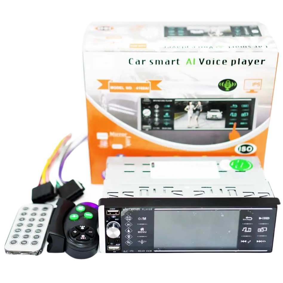Автомагнитола RIAS 4168Ai ISO 4.1'' сенсорный экран RGB DIVX+MP3+USB+SD+AV-in+Bluetooth с пультом 4х50W