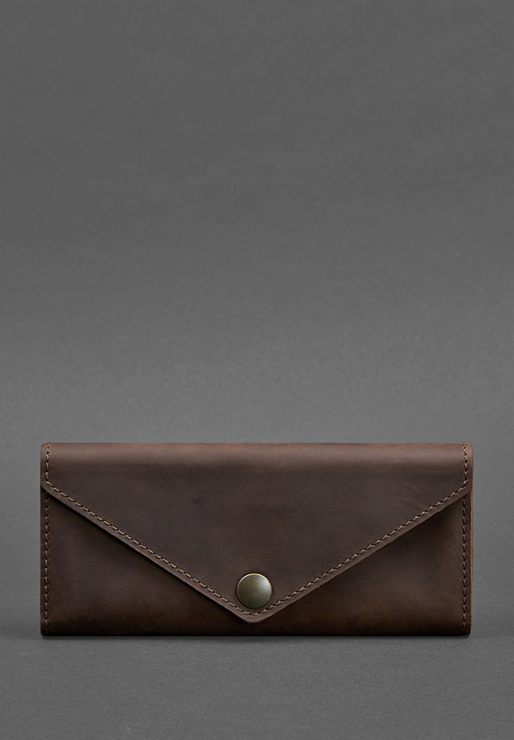 Жіночий шкіряний гаманець Керрі 1.0 темно-коричневий Crazy Horse BlankNote