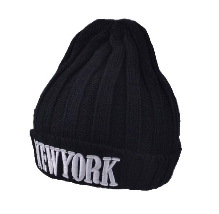 Шапка Jsstore Нью Йорк New York с крупной вязкой One size Черная