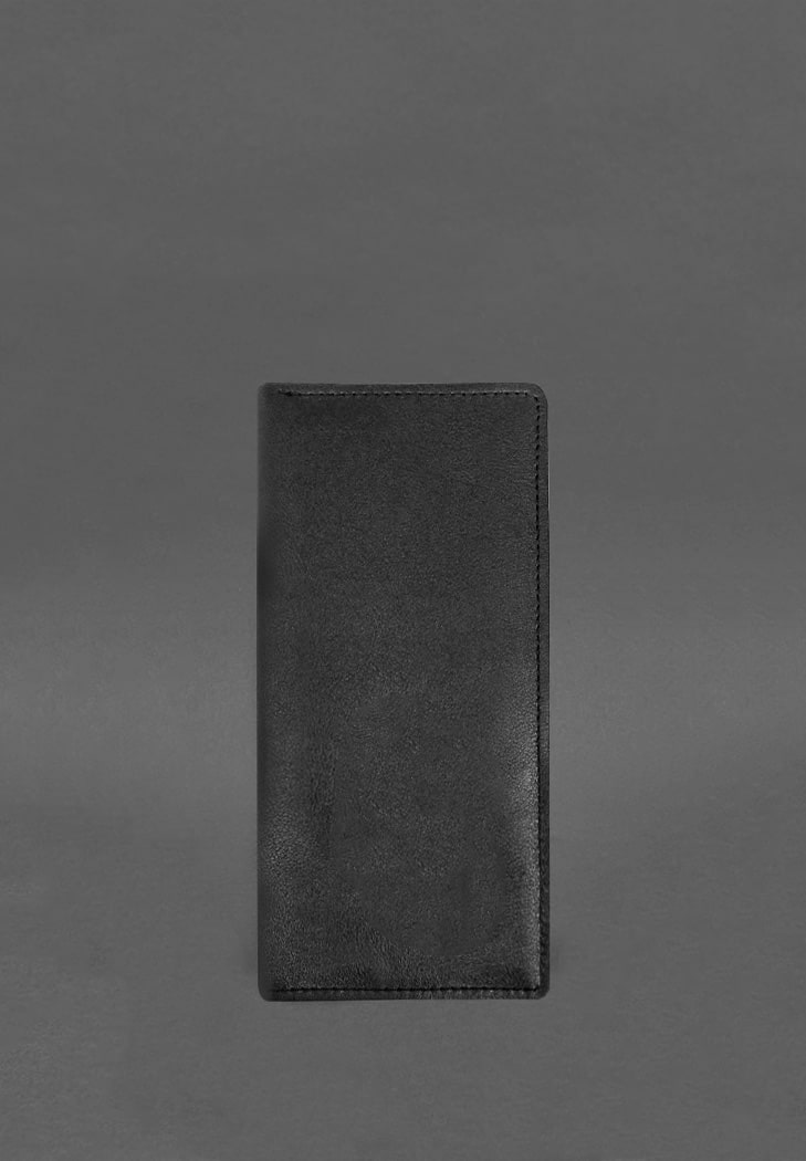 Кожаное портмоне 12.0 черное Краст BlankNote