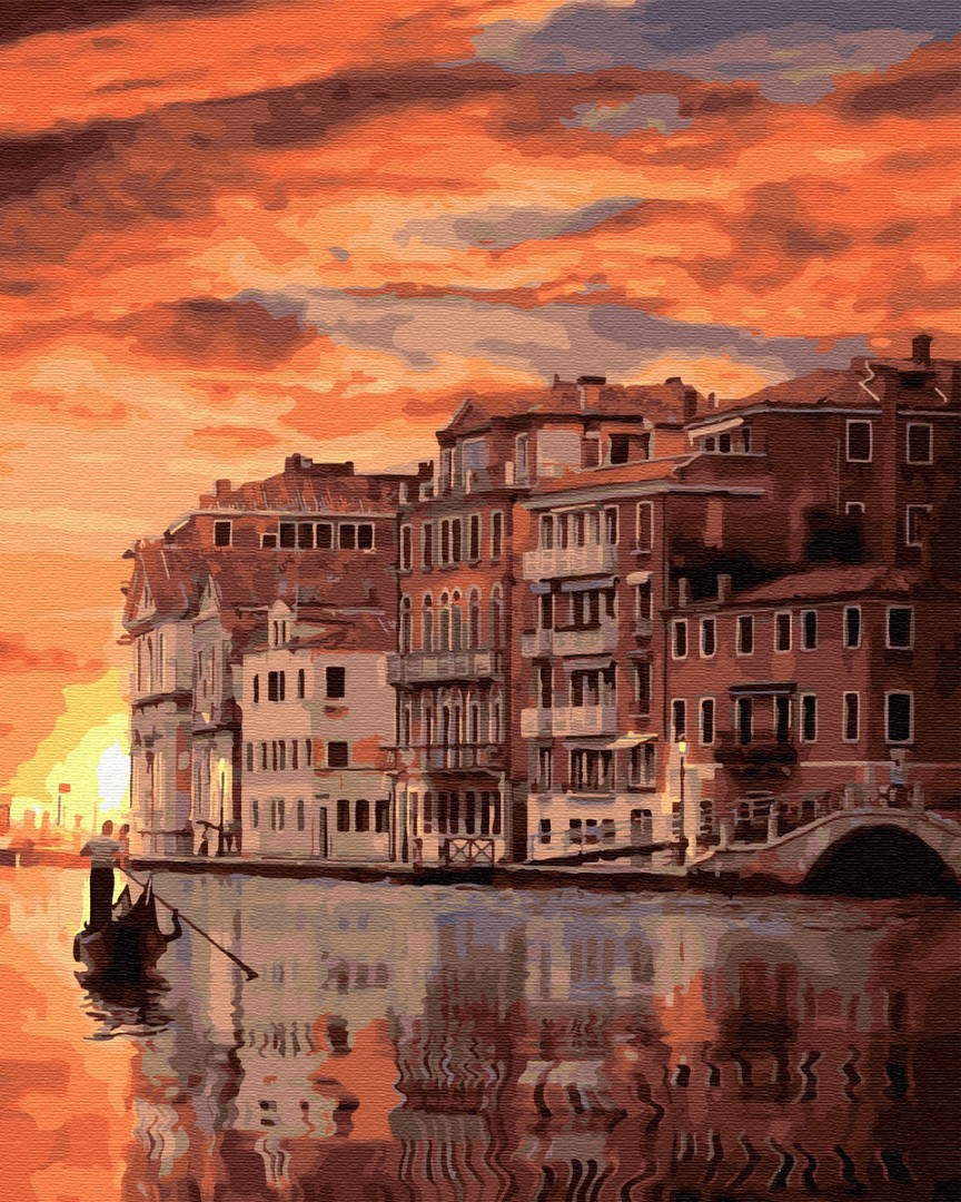 Картина за номерами BrushMe "Захід сонця у Венеції" 40х50см GX32324