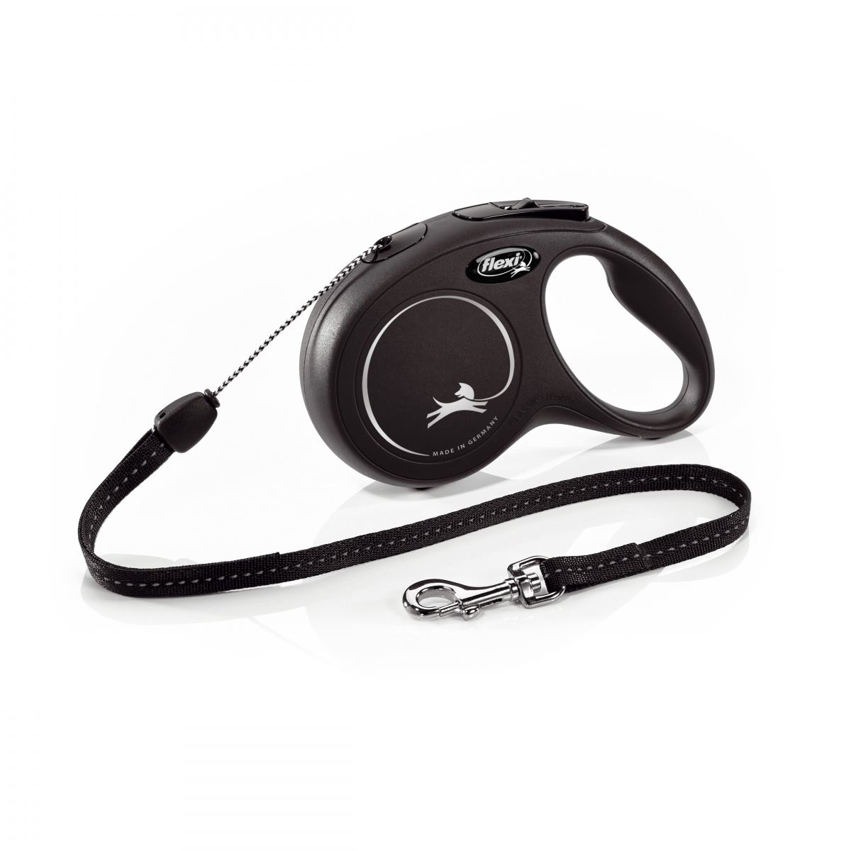 Рулетка для собак Flexi New Classic S 8 метров, до 12 кг (черная), поводок с тросом