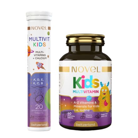 Витамины для детей Novel КИДС Мультивитамин и Витамины Multivit Kids 80 шт CO004225