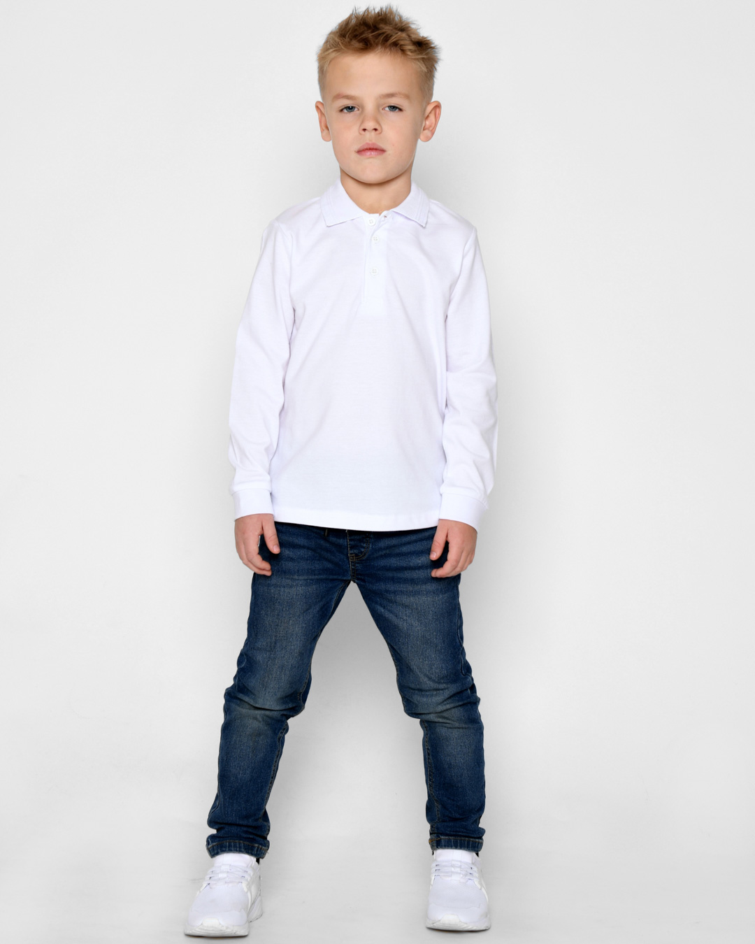 Рубашка поло для мальчика Carica Kids SV-11121-3 134 Белый (780816)