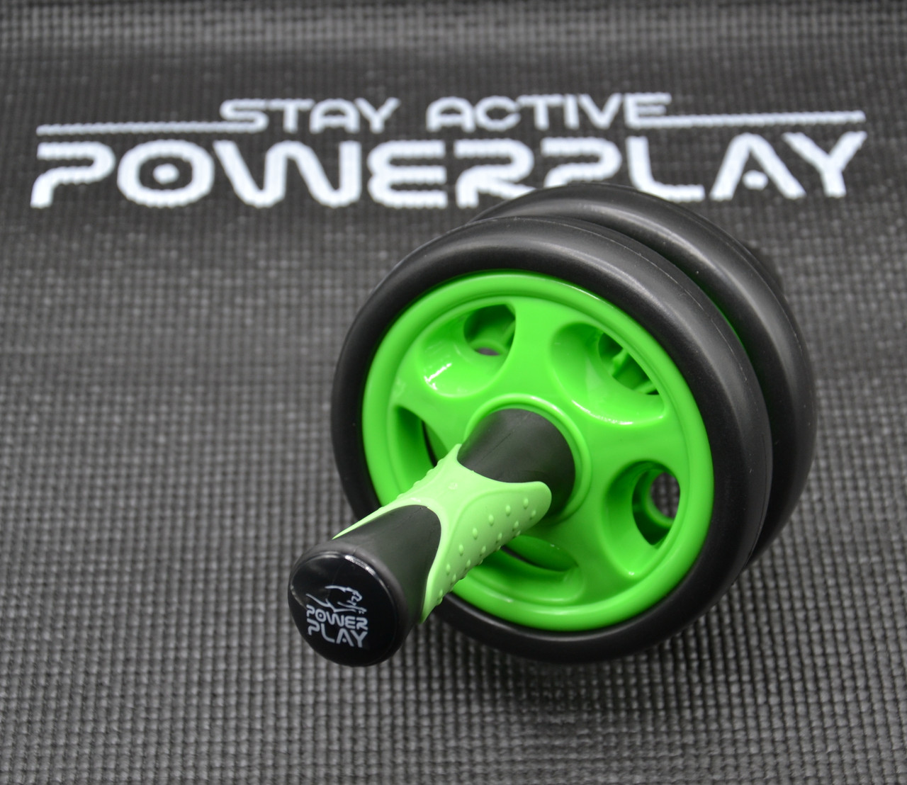 Колесо для пресса двойное PowerPlay 4327 Dual-Core Ab Wheel Черно-зеленый