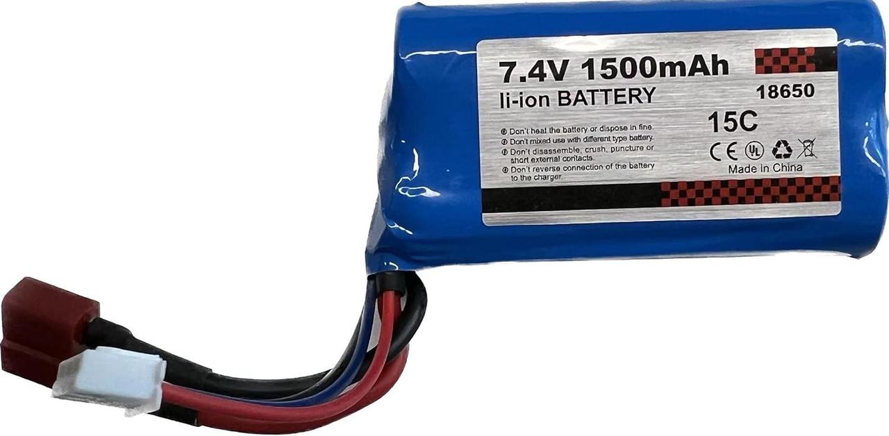 Литий-ионная аккумуляторная батарея 7,4 В 1500mAh для радиоуправляемых моделей 16101 и 16102 WL Toys (74V1500M)