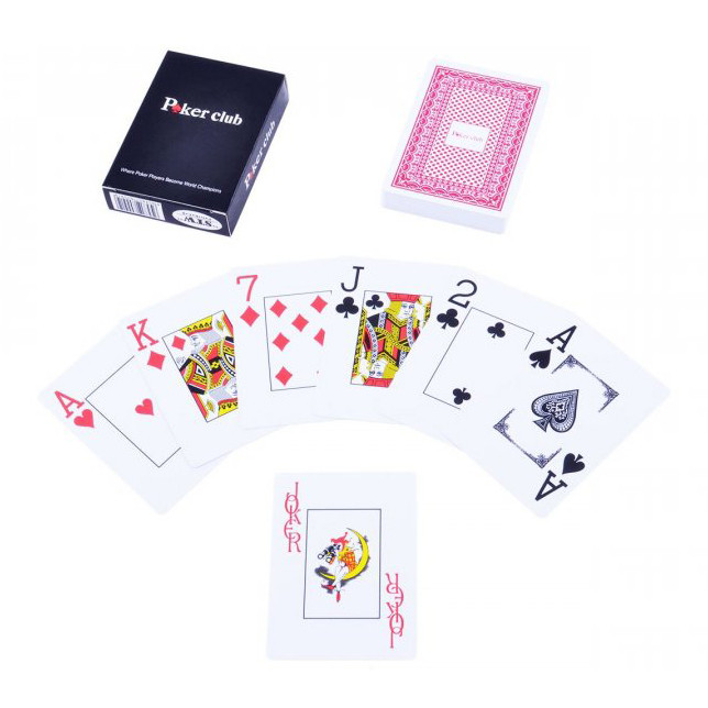 Пластиковые карты Покер PlayGame Poker Club 54 шт IG-6010 Красная рубашка