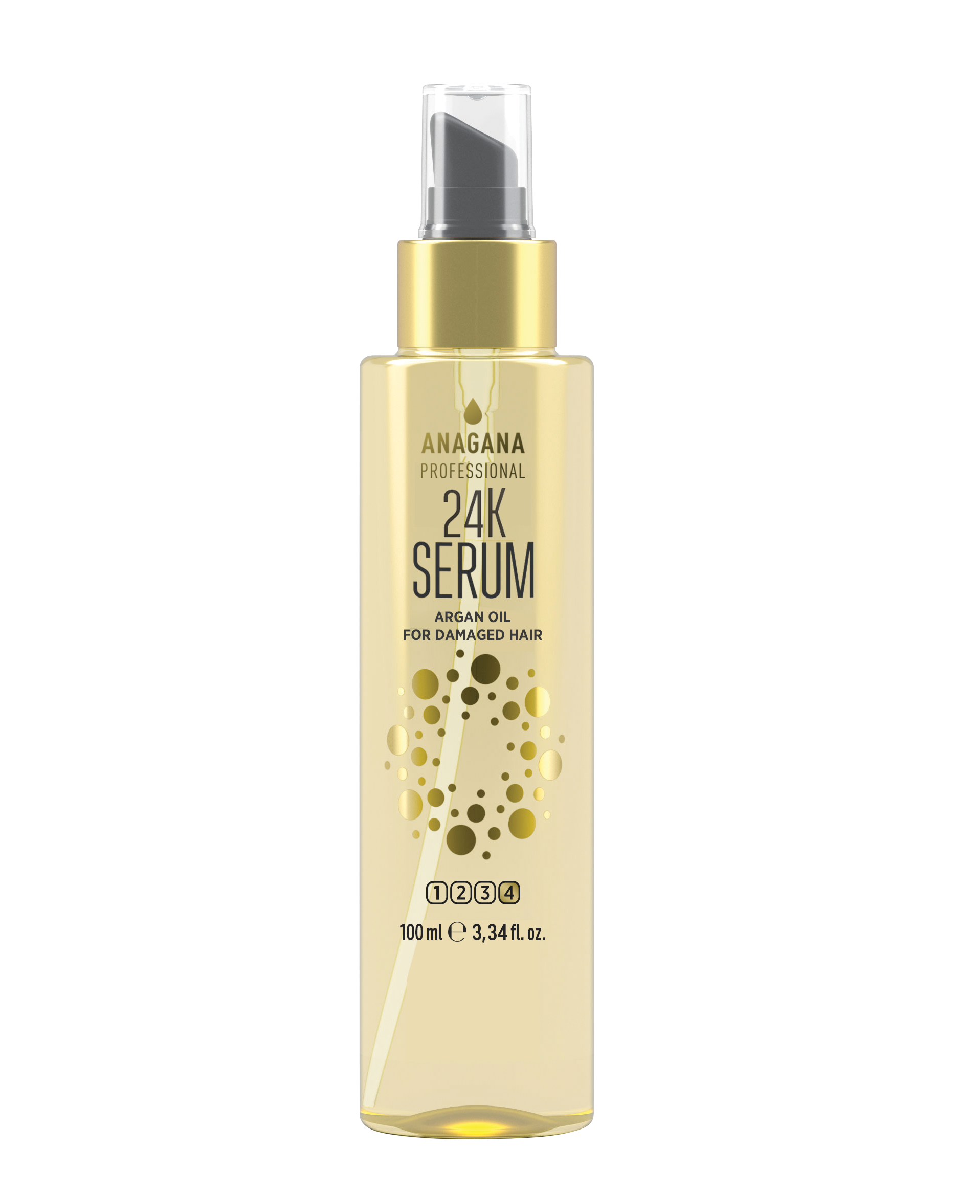 Флюид 24К с маслом Аргании для поврежденных волос 24К SERUM argan oil for damaged hair ANAGANA 100 мл