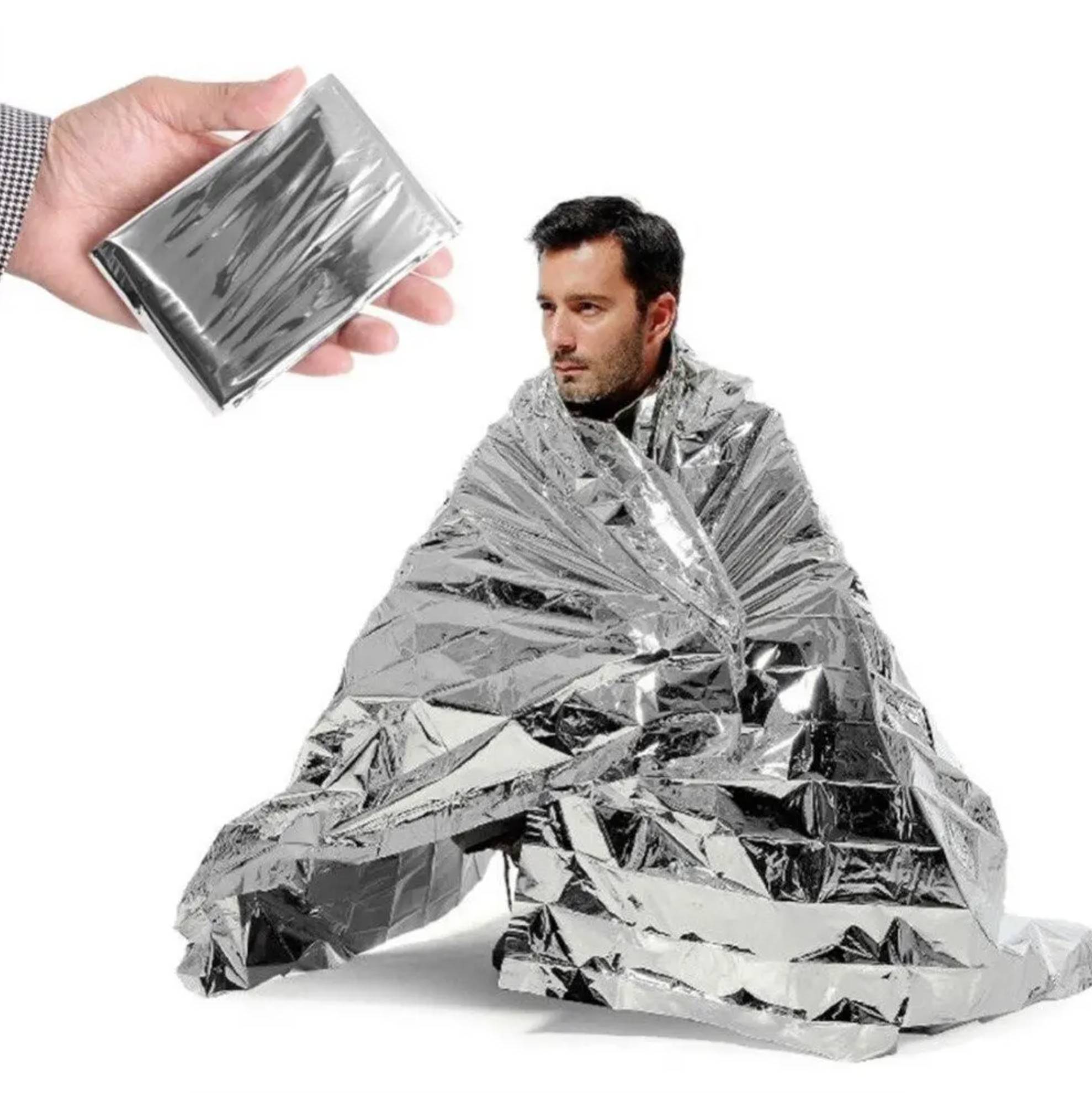 Термоодеяло накидка из фольги Solas 210 х 160 см 1 шт Silver 476387049