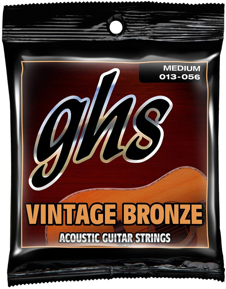 Струни для акустичної гітари 6 шт GHS VN-M Vitage Bronze Medium Acoustic Guitar Strings 13/56