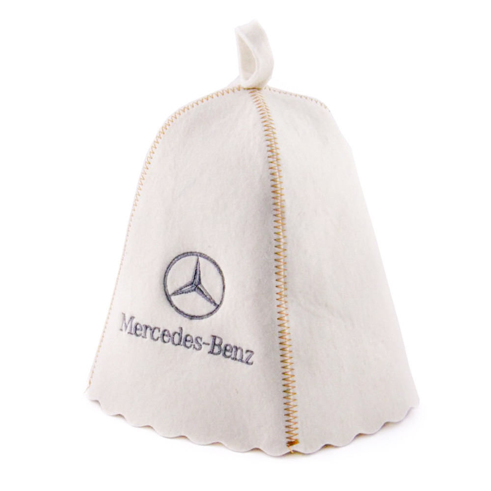 Банная шапка Luxyart Mercedes Белый (LA-445)