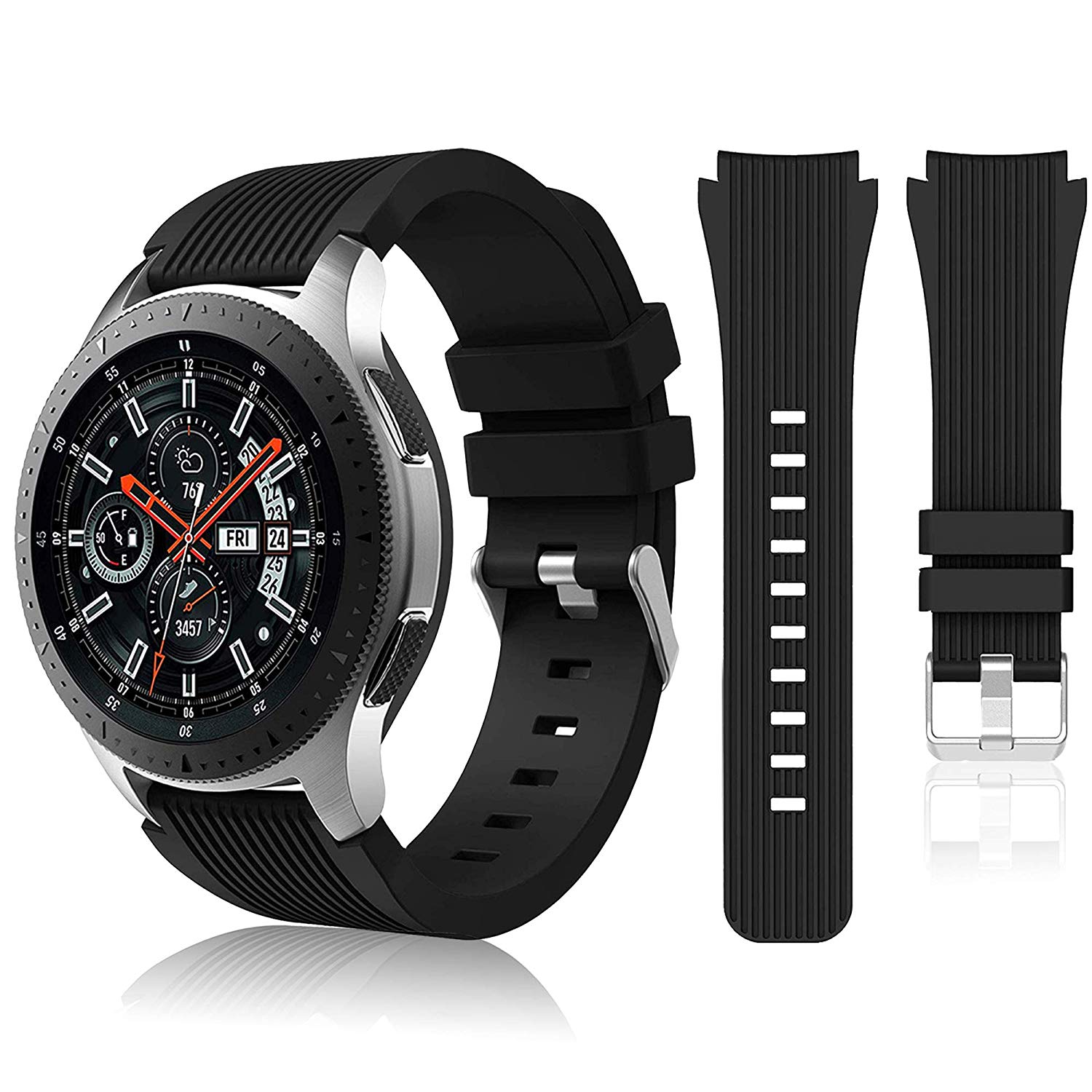 Ремінець BeWatch шириною 22 мм для Samsung Galaxy Watch 46mm \ Gear S3 Чорний (1022101)