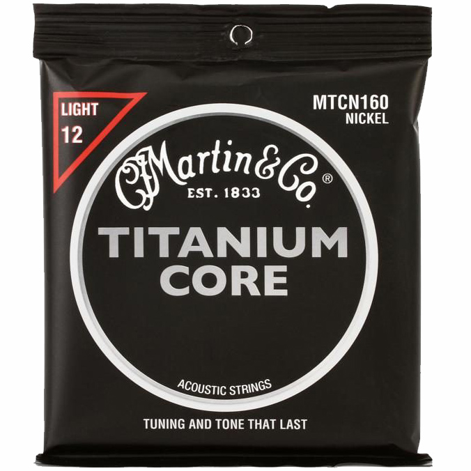 Струни для акустичної гітари Martin MTCN160 Titanium Core Light 12/55