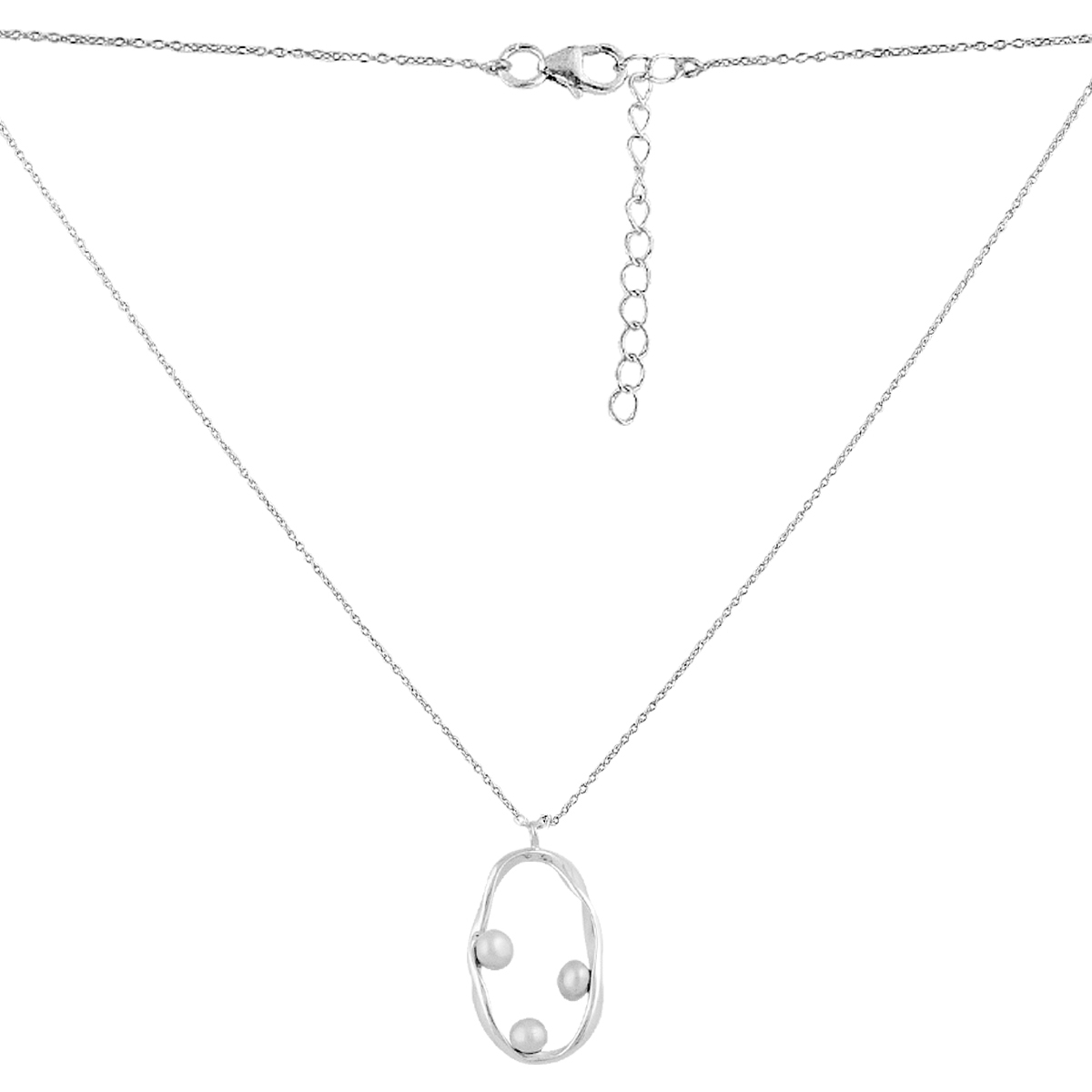 Серебряное колье SilverBreeze с натуральным жемчугом (2128748) 450-500