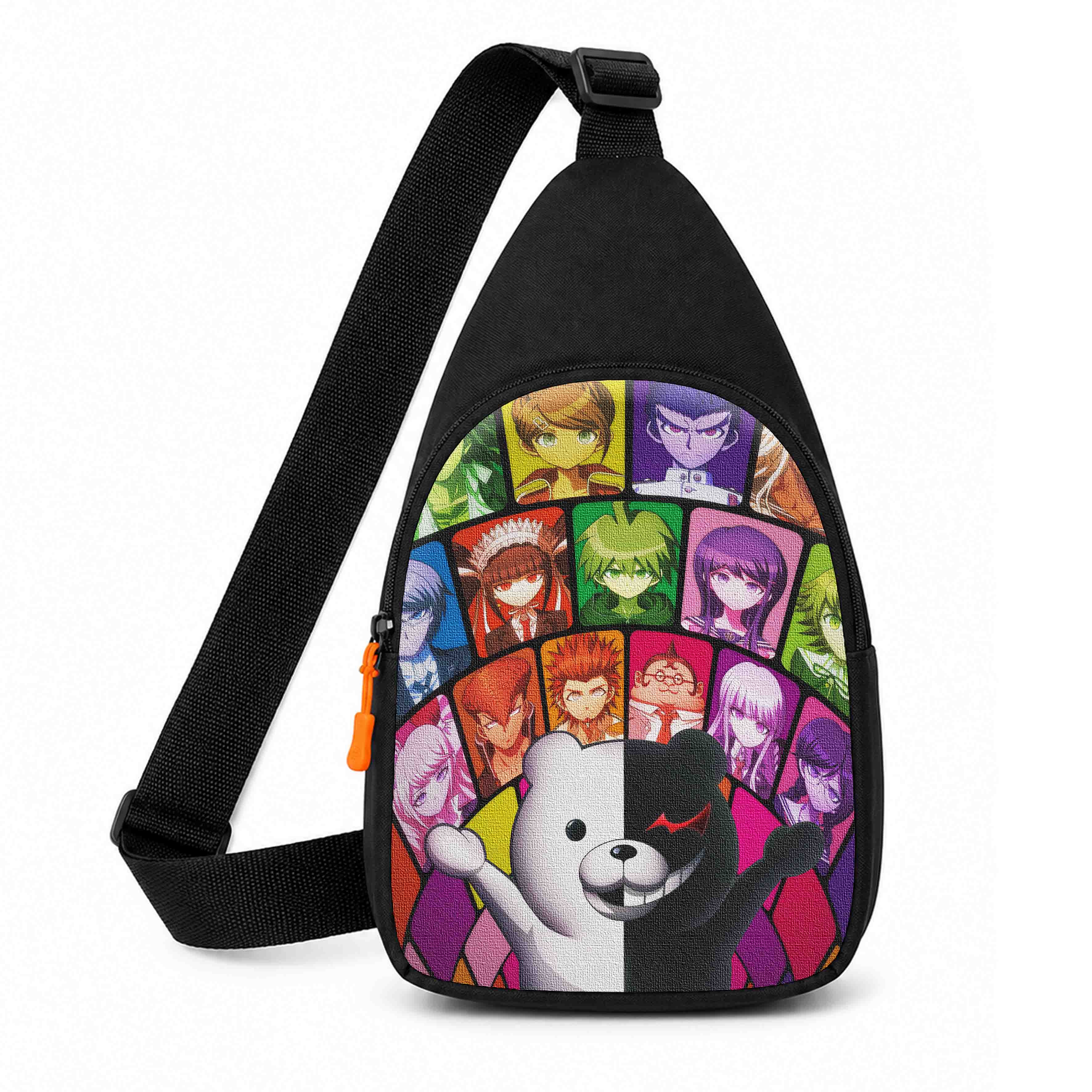 Дитяча сумка-слінг через плече з принтом аніме Danganronpa, чорна, 29×17×5 см