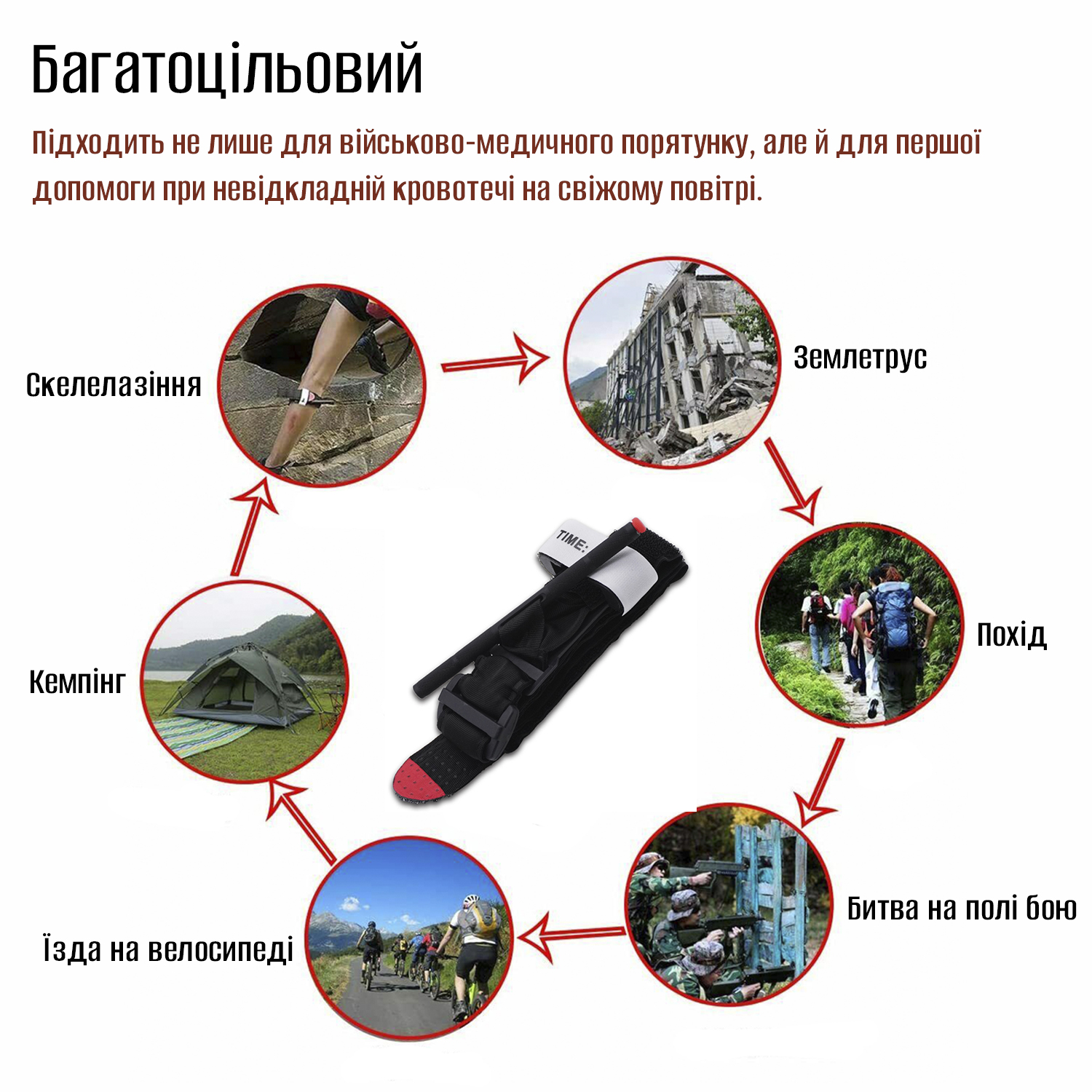 Медичний турнікет кровоспинний Rhino Rescue з ручкою (Combat-Application-Tourniquet)
