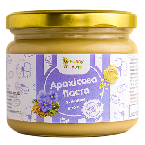 Арахисовая паста Funny Nuts с льном 330 г (1696397270)